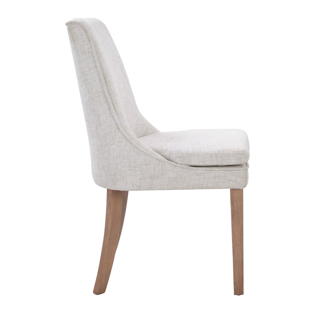 Genna Dining Chair in Linen Fabric with Oak Finished legs.