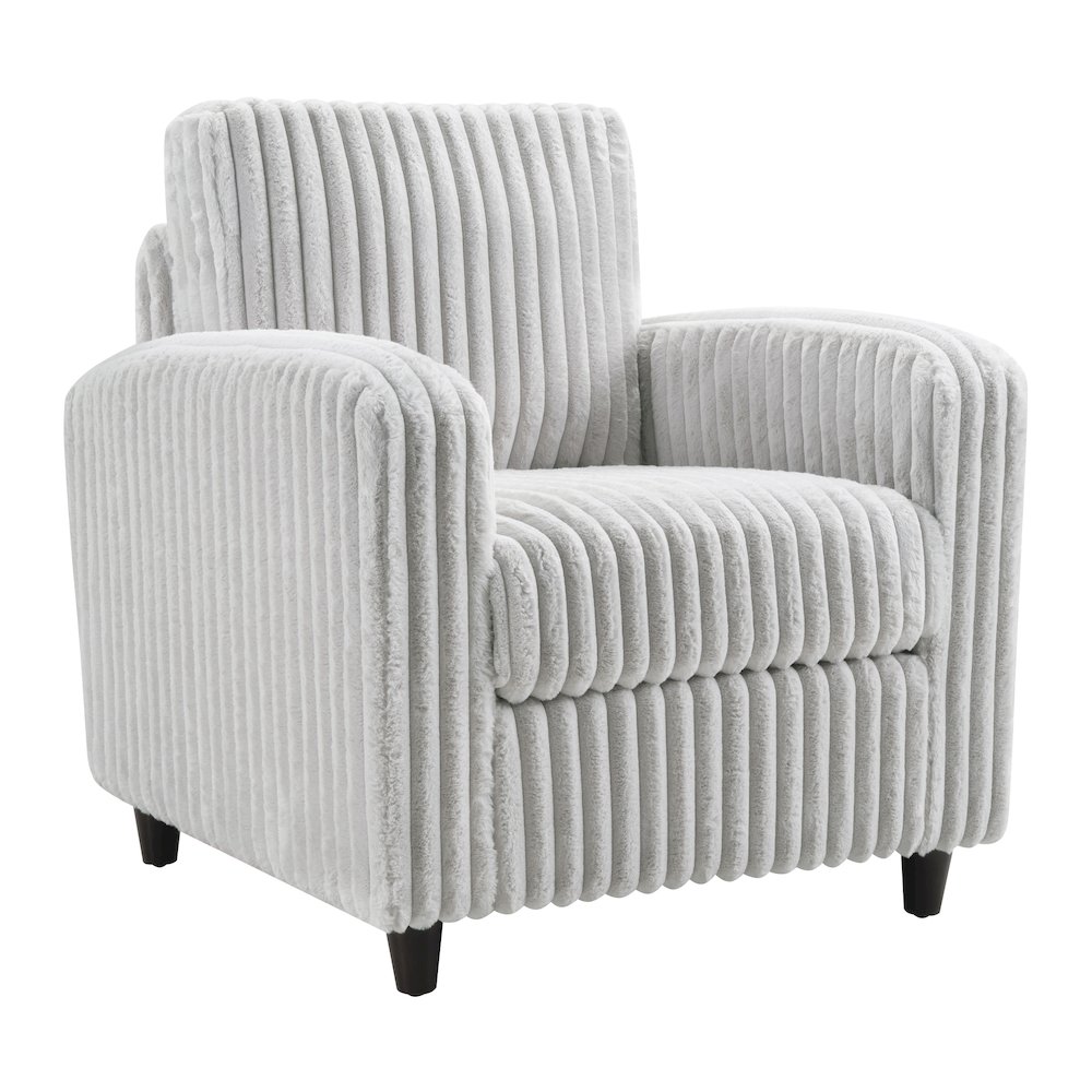 Venus Club Chair in Fog Cord Fabric and Dark Espresso Finish Legs