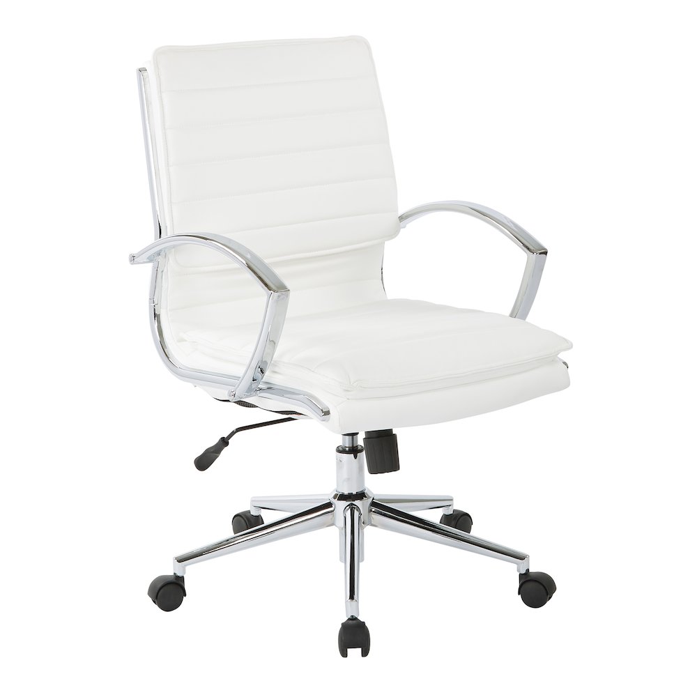 Mid-Back Manager’s Faux Leather Chair with Chrome Base