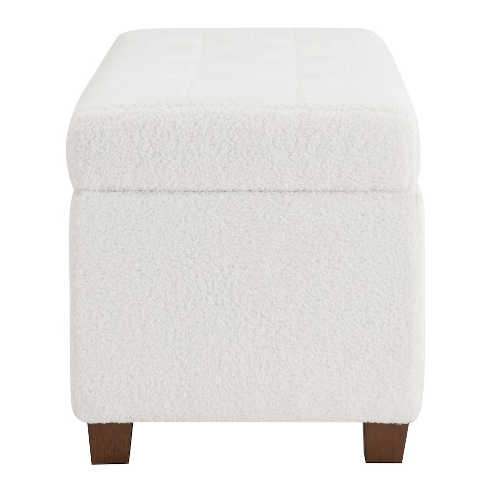 Metro Storage Ottoman in Ivory Sherpa Fabric