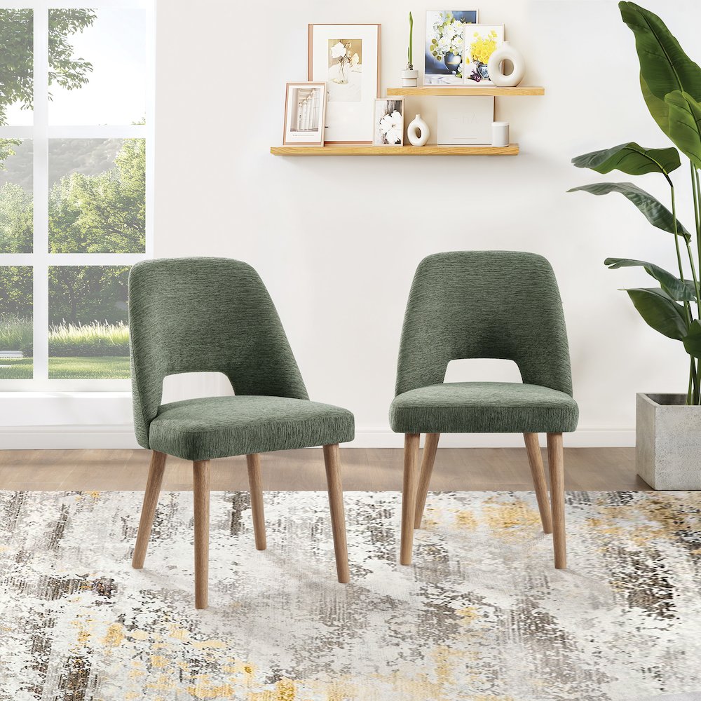 Ralston Dining Chair in Pine Fabric with Medium Oak Legs 2-Pack
