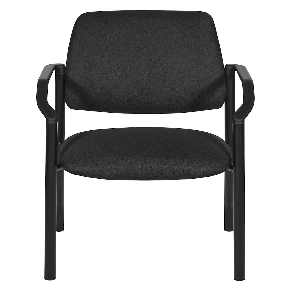 Big & Tall Guest Chair in Icon Black Fabric with PU Arms and Black Metal Frame