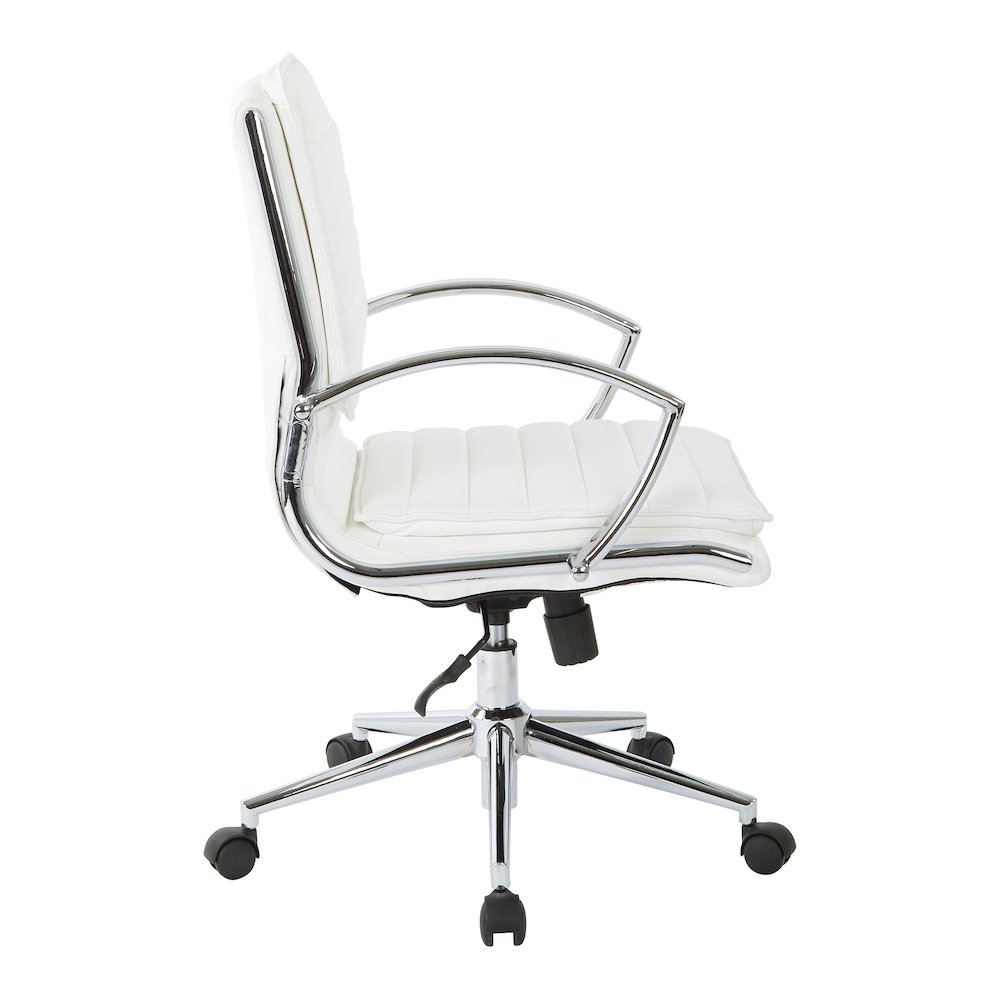 Mid-Back Manager’s Faux Leather Chair with Chrome Base