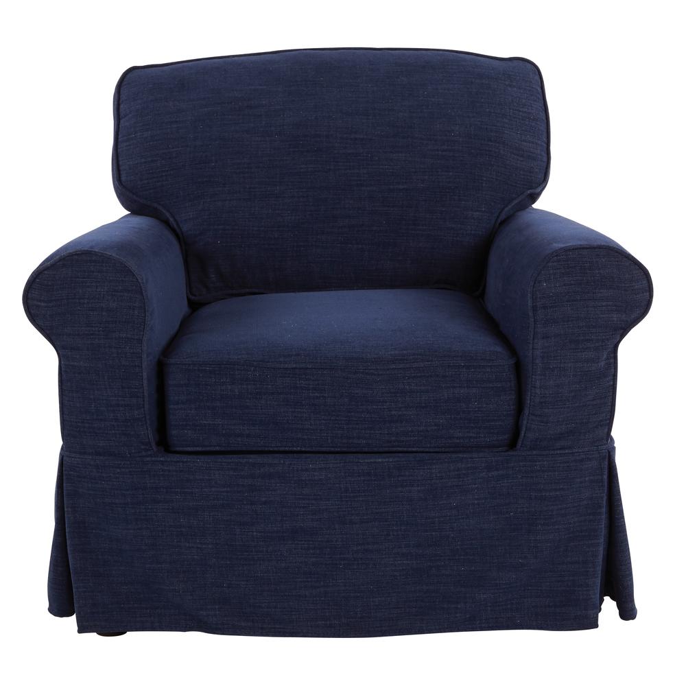Chair with Navy Slip Cover