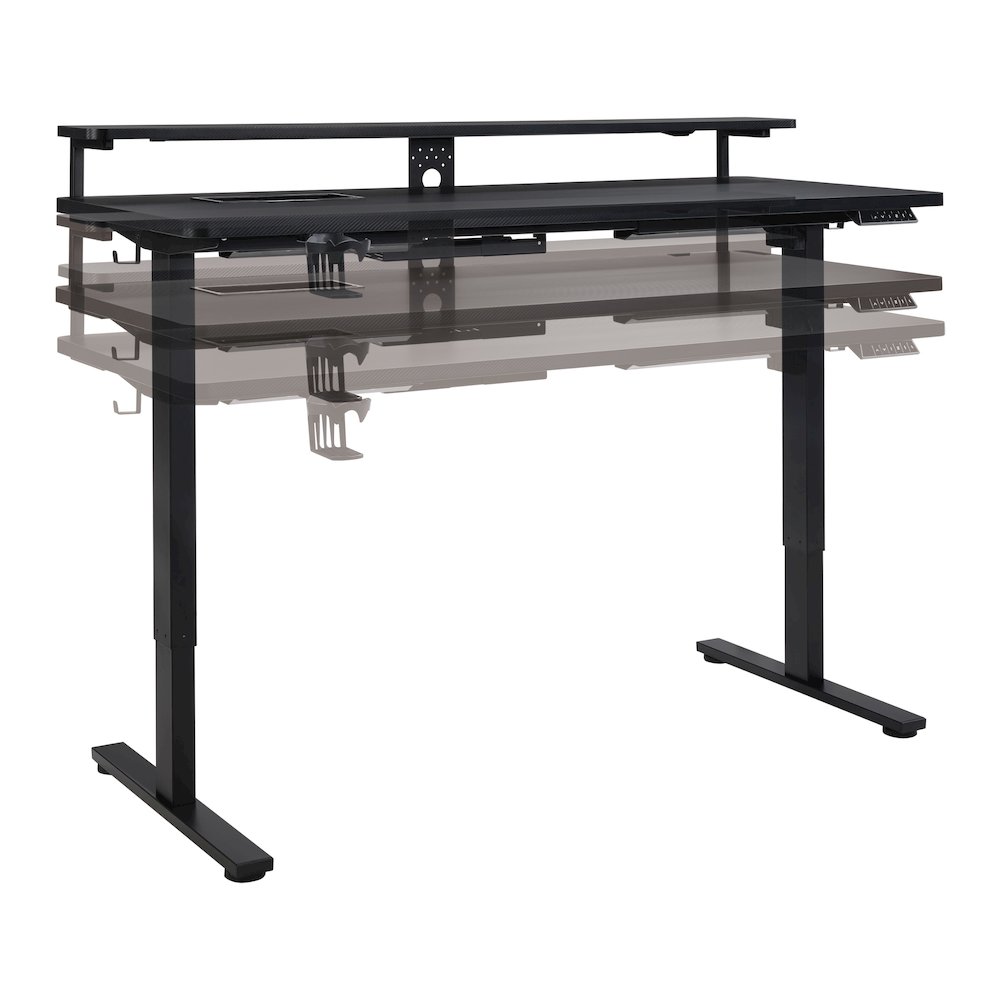 Primo 60″ Electric Height Adjustable Gaming Desk with Hutch
