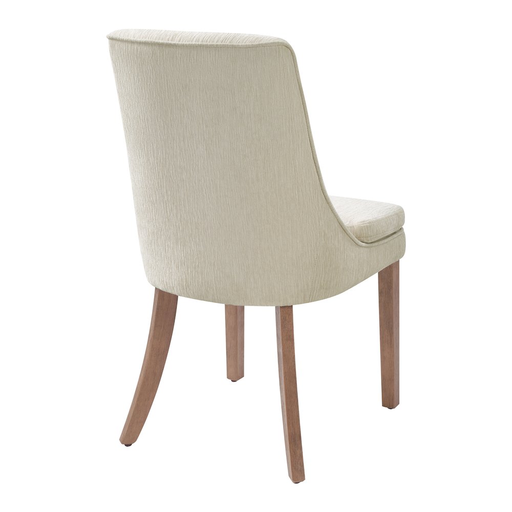 Genna Dining Chair in Cream Fabric with Oak Finished legs.