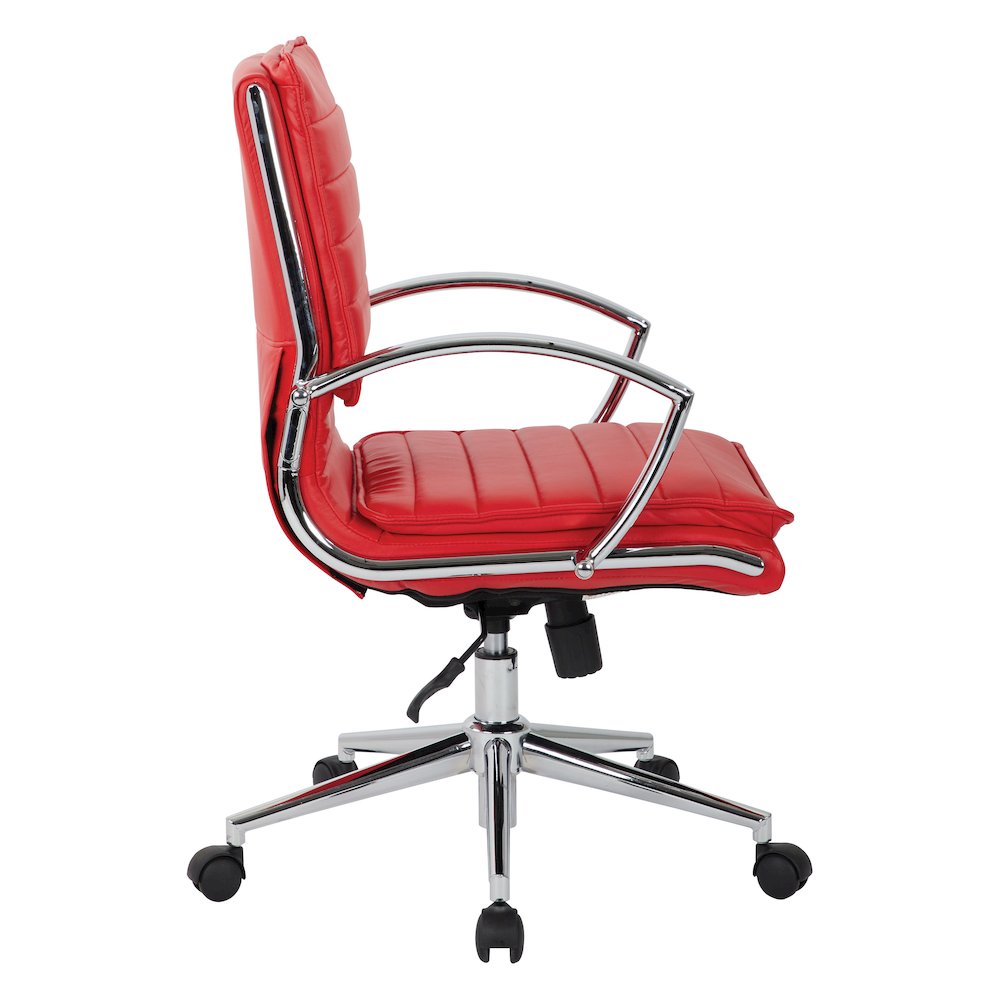 Mid-Back Manager’s Faux Leather Chair with Chrome Base