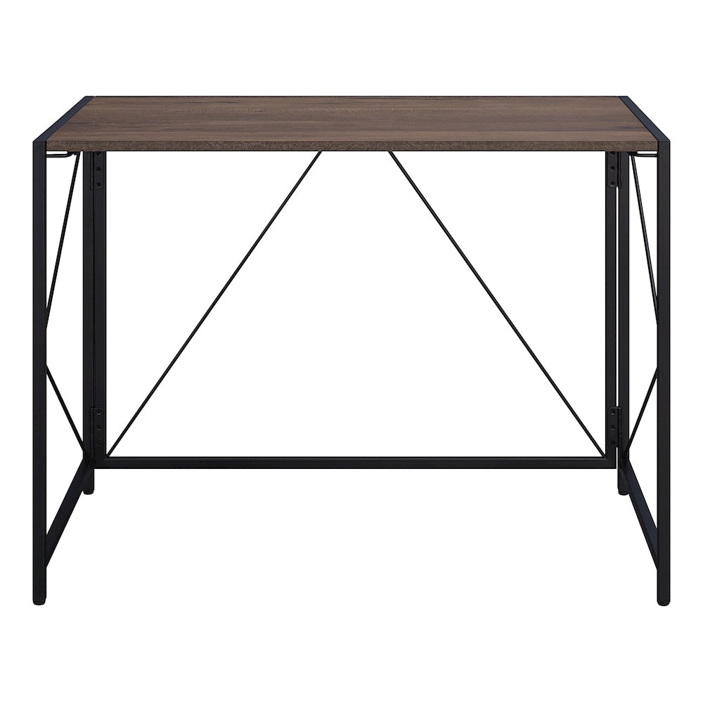 Ravel Tool-less Folding Desk with Grey Oak Top and Black Frame