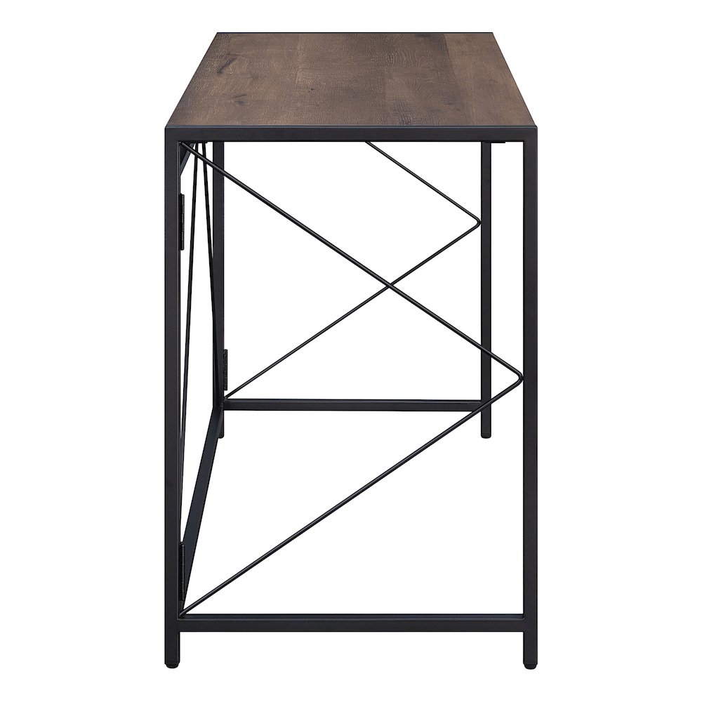 Ravel Tool-less Folding Desk with Grey Oak Top and Black Frame