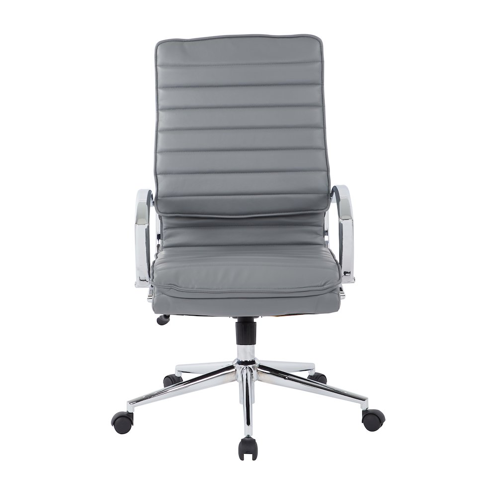 High Back Manager’s Faux Leather Chair with Chrome Base