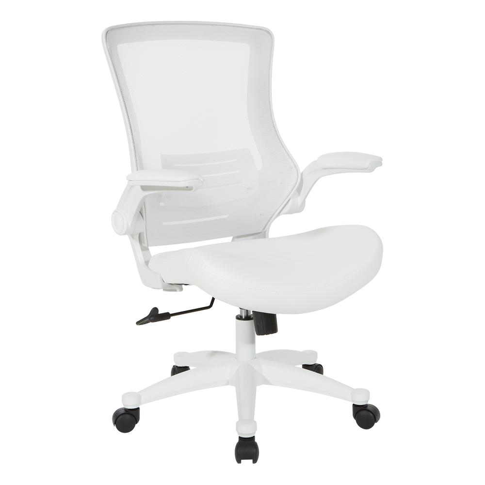 White Screen Back Manager’s Chair in White Faux Leather