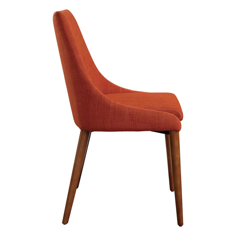 Palmer Mid-Century Modern Fabric Dining Accent Chair in Tangerine Fabric 2 Pack