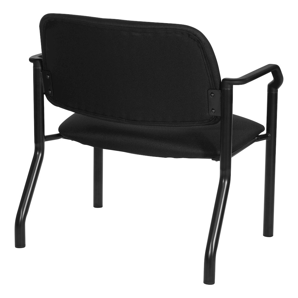Big & Tall Guest Chair in Icon Black Fabric with PU Arms and Black Metal Frame