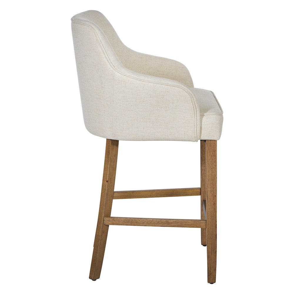 Paloma 26″ Counter Stool in Linen Fabric with Medium Oak Legs 2-Pack