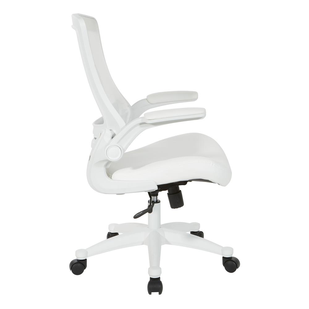 White Screen Back Manager’s Chair in White Faux Leather