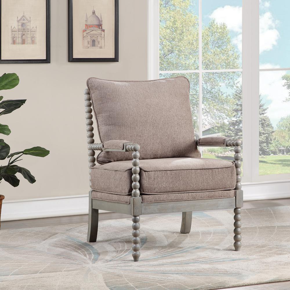 Abbott Chair in Dolphin Fabric with Brushed Grey Base K/D