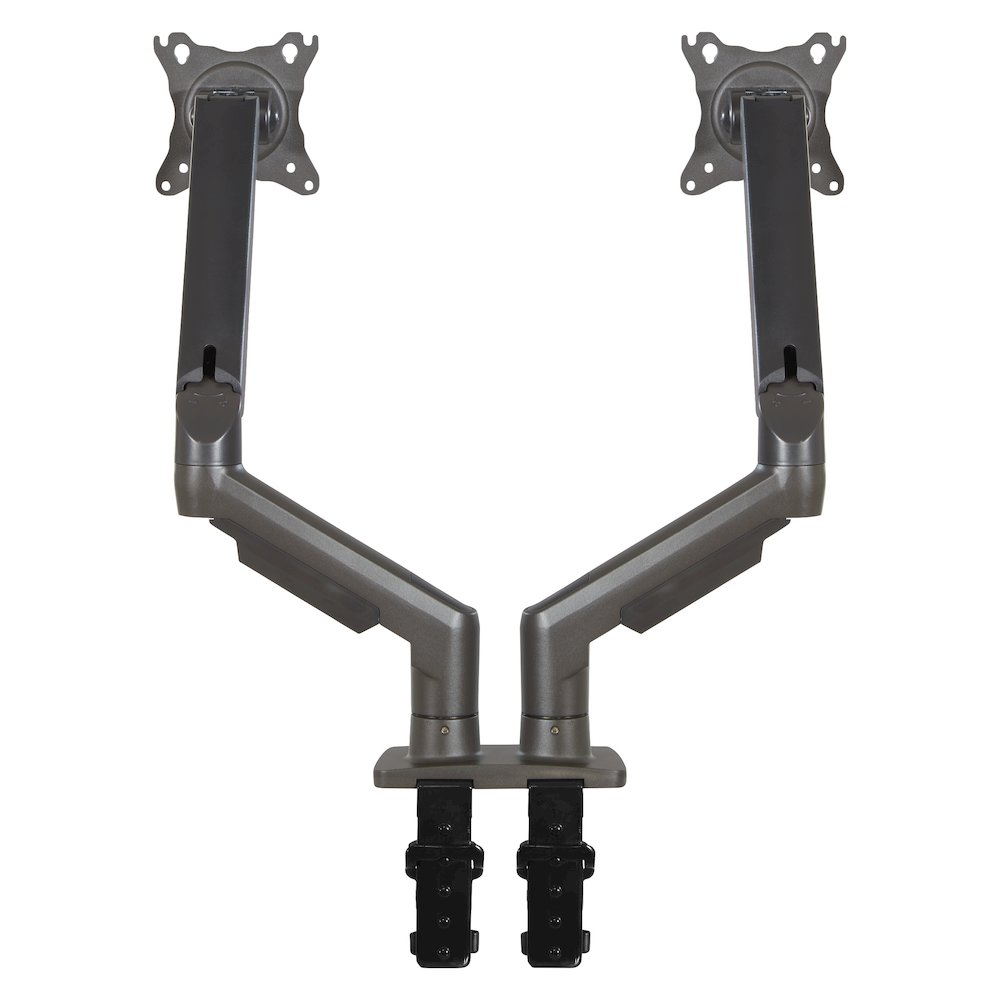 Double 27″ Monitor Arms in Charcoal