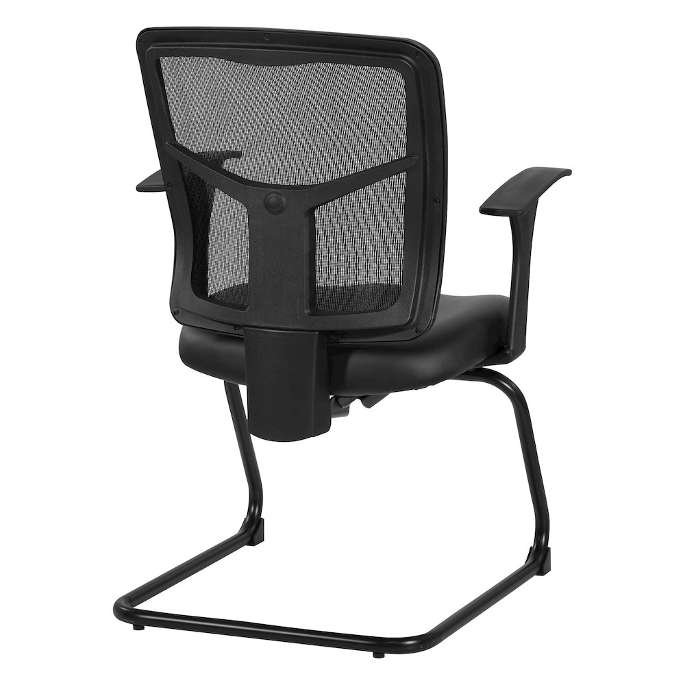 ProGrid Mesh Back Visitor’s Chair in Dillon Black Fabric with Arms