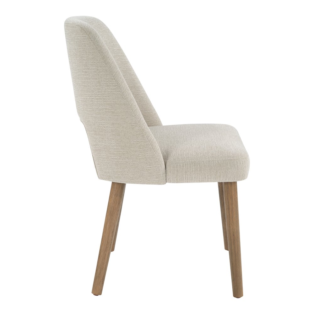 Ralston Dining Chair in Linen Fabric with Medium Oak Legs 2-Pack