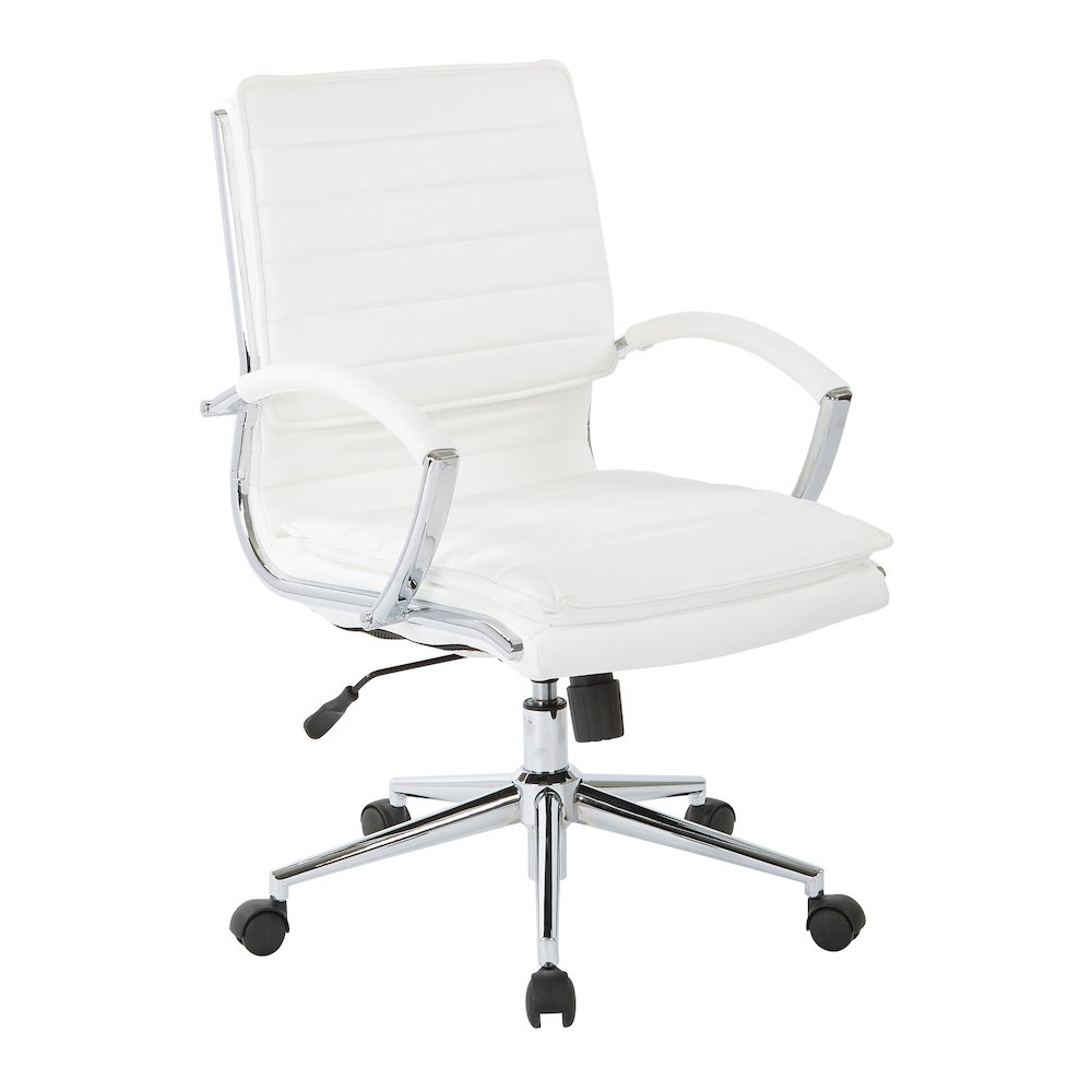 Mid-Back Manager’s Faux Leather Chair with Chrome Base