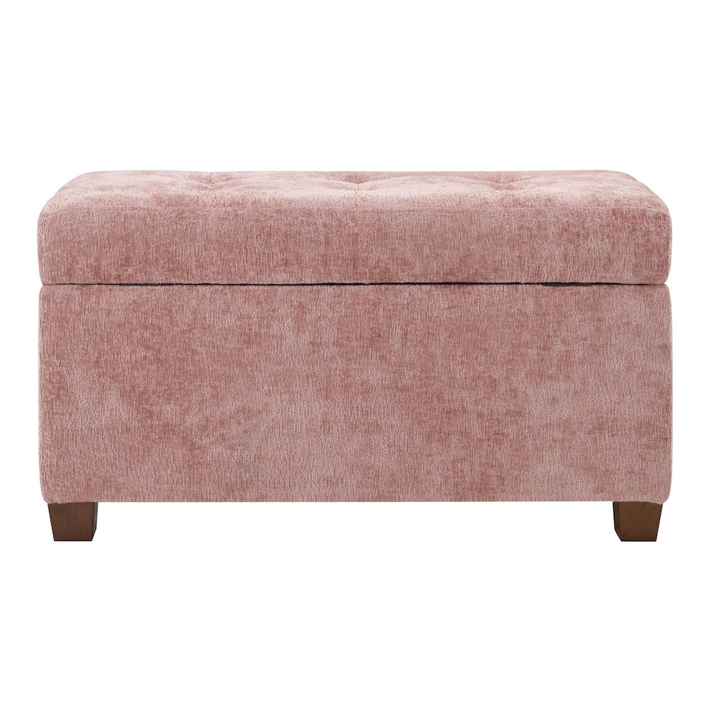 Metro Storage Ottoman in Dusty Rose Fabric