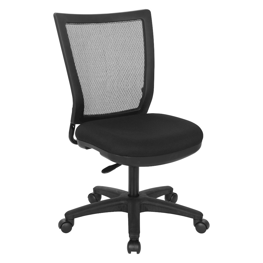 Worksmart Height Adjustable Armless Task Chair with Breathable Mesh Back