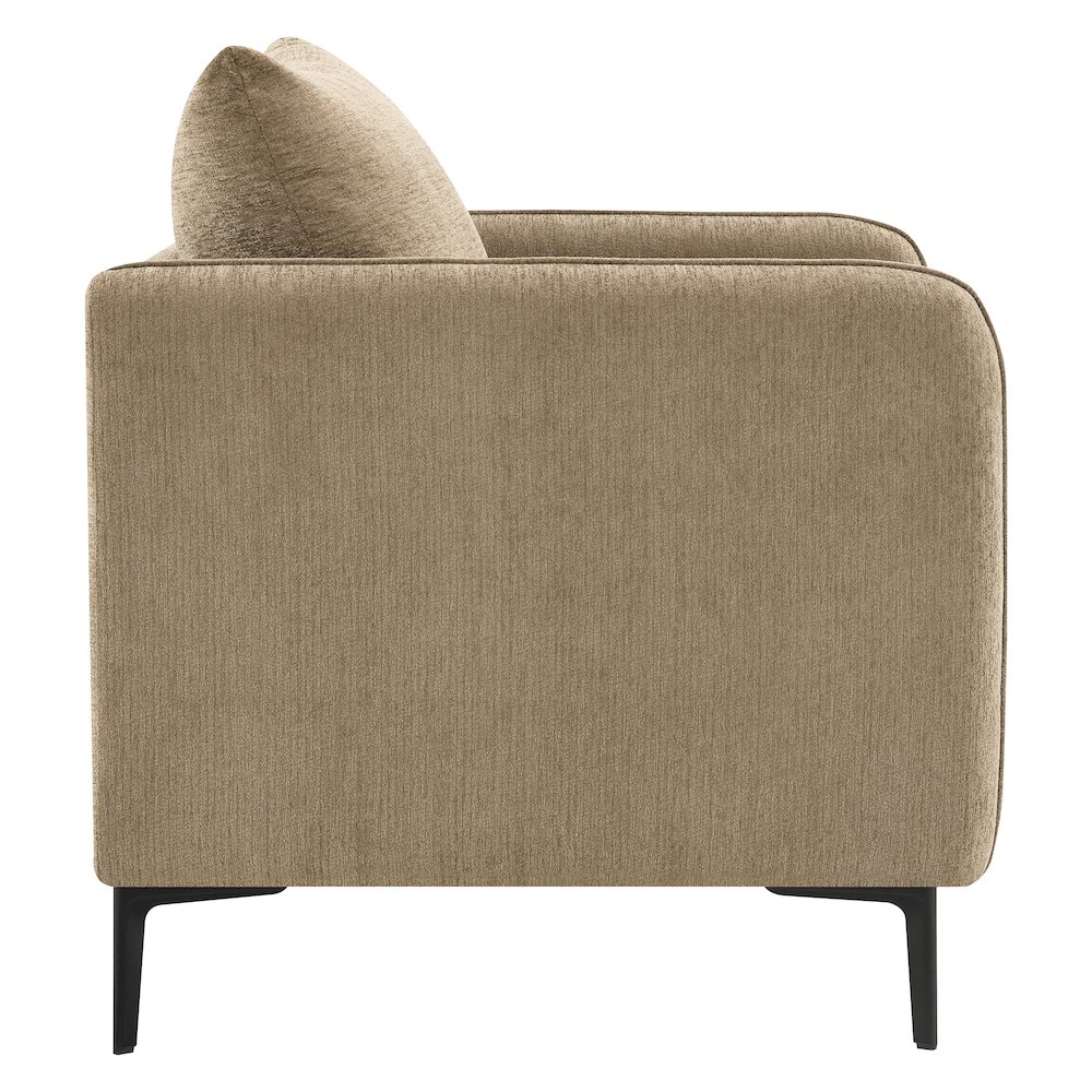 Newhaven Accent Chair in Taupe Fabric with Black Metal Legs
