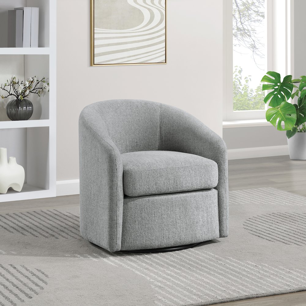 Bella Swivel Chair in Dove Grey Fabric