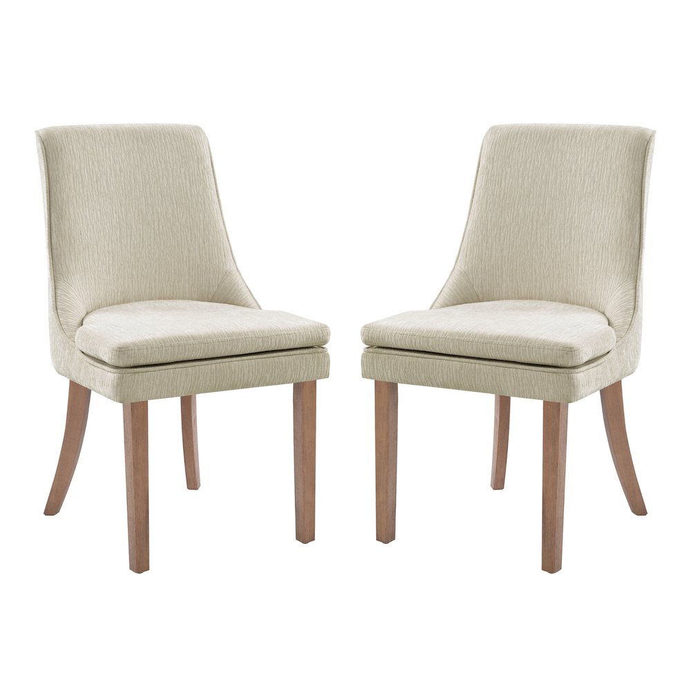 Genna Dining Chair in Cream Fabric with Oak Finished legs.