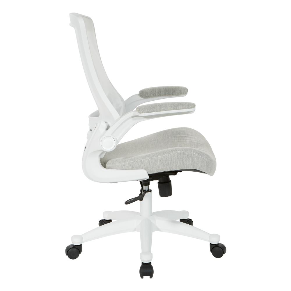 White Screen Back Manager’s Chair in Linen Stone Fabric