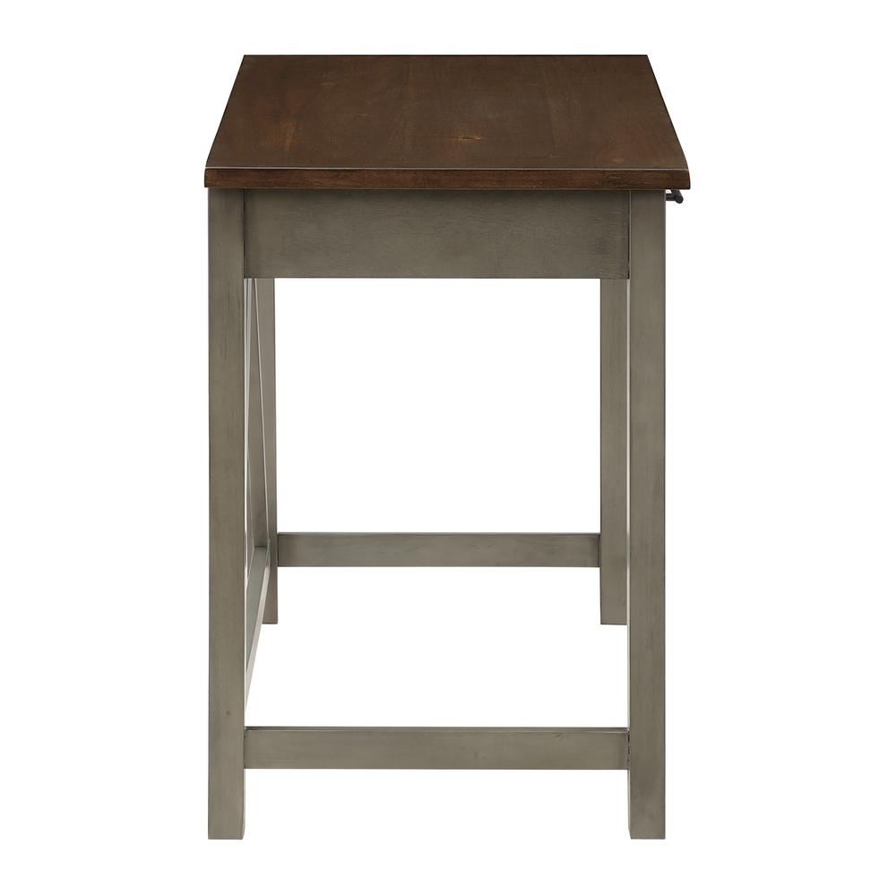 Milford Rustic Writing Desk w/ Drawers in Slate Grey Finish