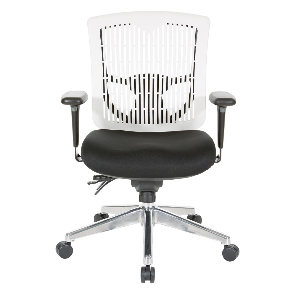 Contoured White Plastic Back Manager’s Chair