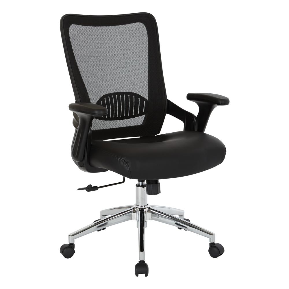 Black Bonded Leather Seat Chair