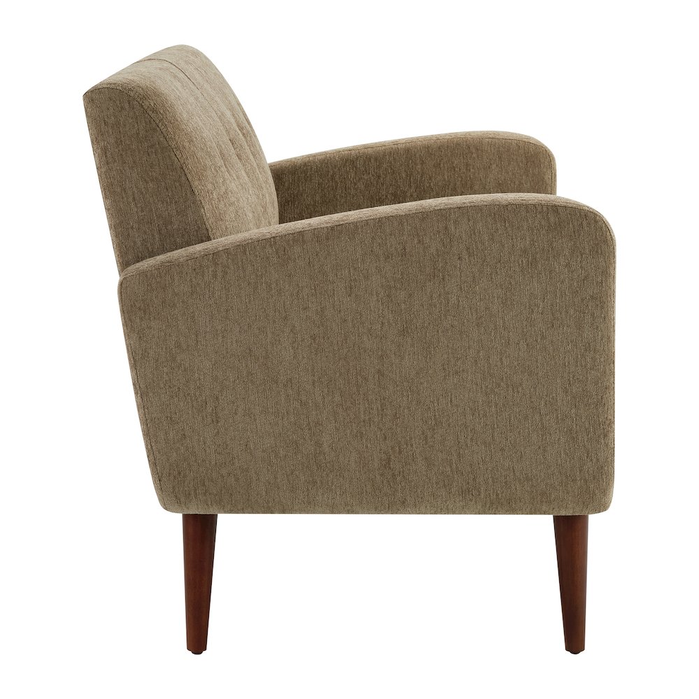 Lake Meadows Loveseat in Taupe Fabric with Espresso Legs