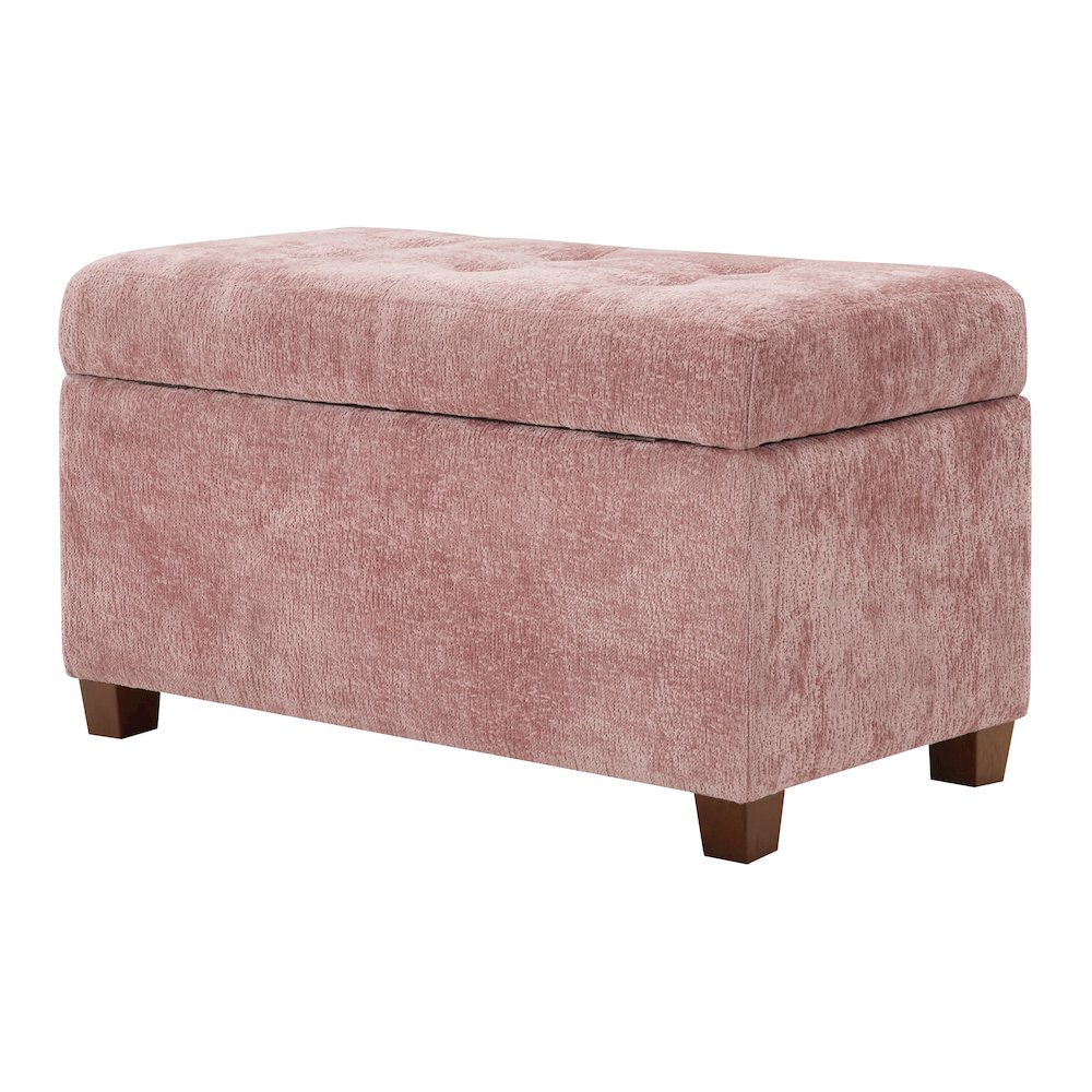 Metro Storage Ottoman in Dusty Rose Fabric