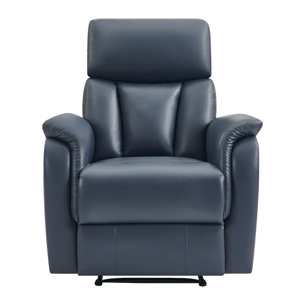 Carillo Pushback Recliner in Navy Faux Leather