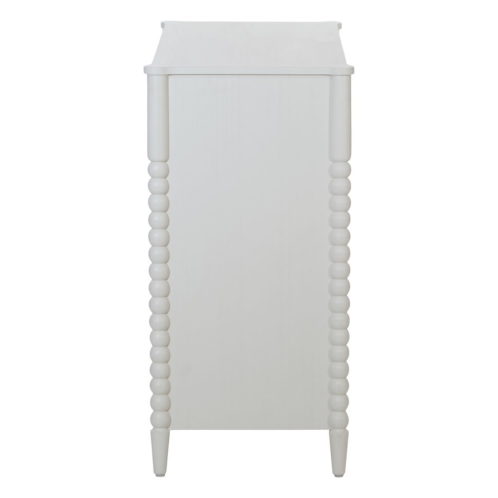 Spindle 3-Drawer Chest in Sandcastle Antique White Finish
