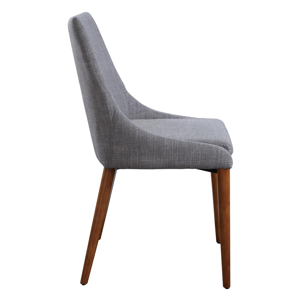 Palmer Mid-Century Modern Fabric Dining Accent Chair in Dove Fabric 2 Pack
