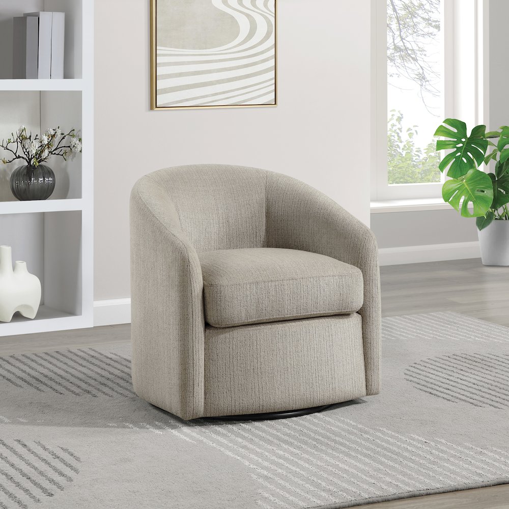 Bella Swivel Chair in Marble Fabric