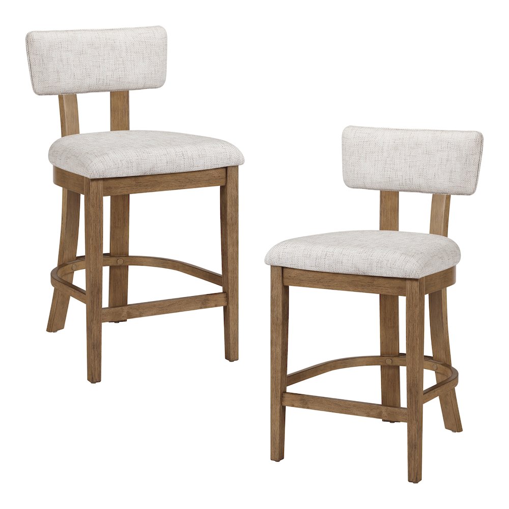 Hanson 26″ Counter Stool with Linen Fabric and Medium Oak Wood