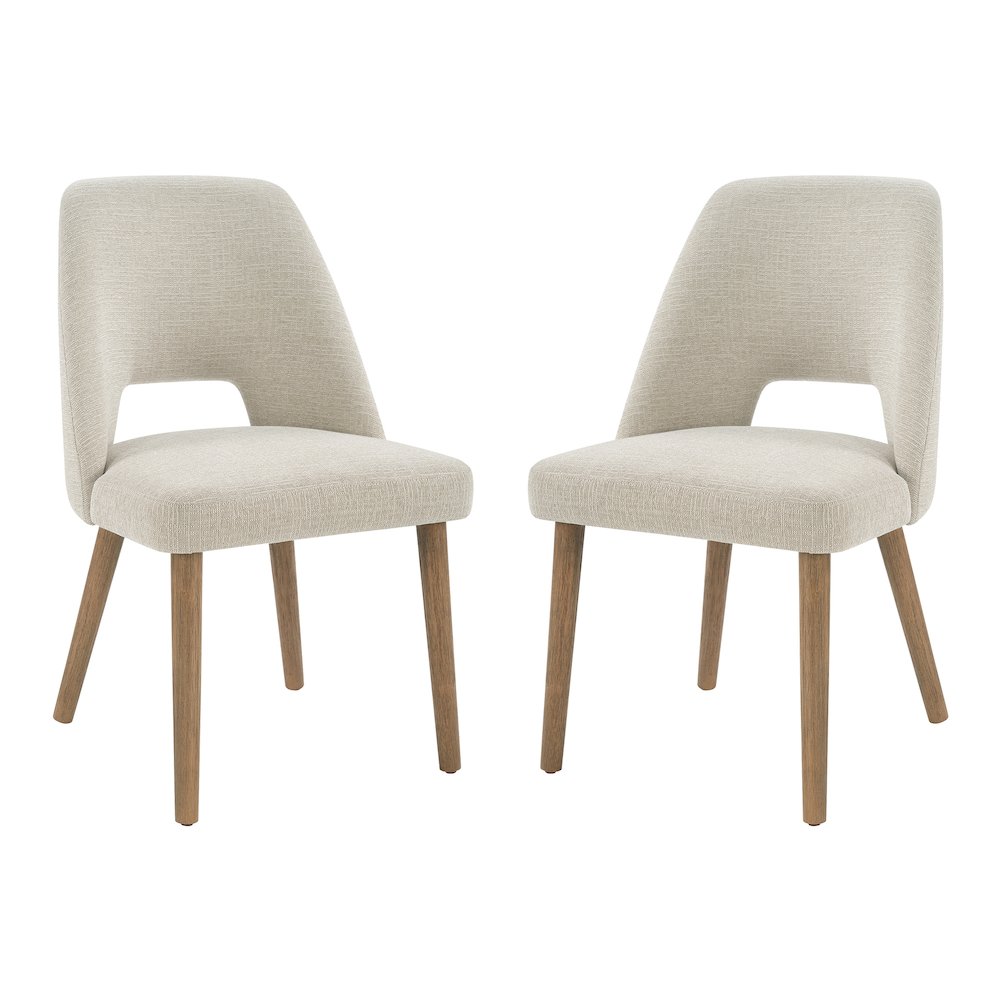 Ralston Dining Chair in Linen Fabric with Medium Oak Legs 2-Pack