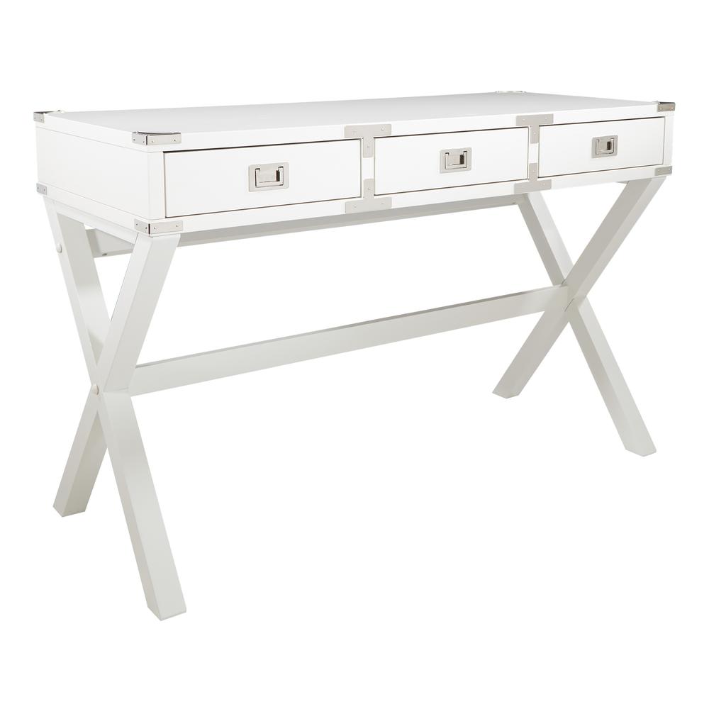 Wellington 46″ Desk with Power in White Finish