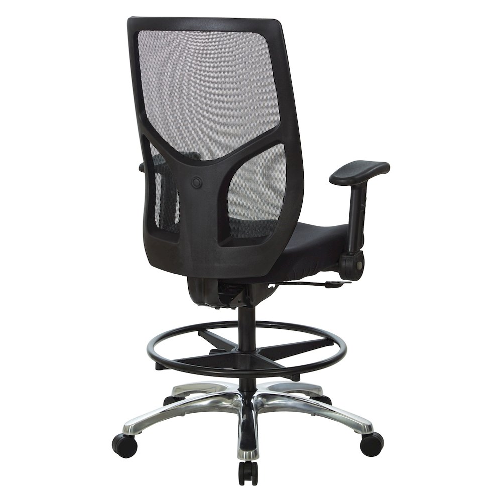 ProGrid Mesh Back Drafting Chair in  FreFlex Coal Fabric with Padded Seat