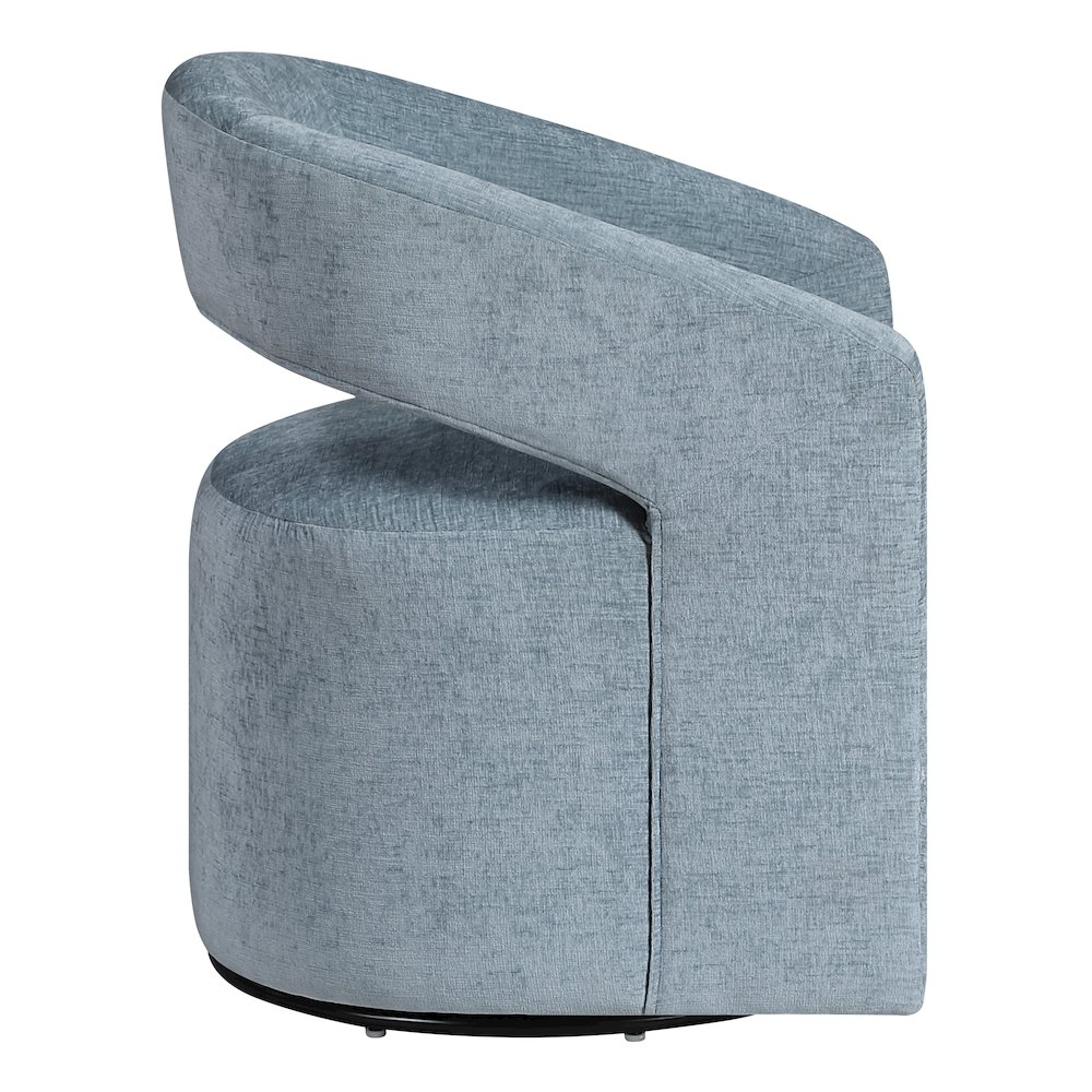 Devin Swivel Chair in Sky Blue Fabric