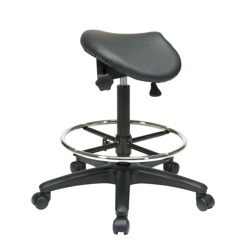 Backless Stool with Saddle Seat