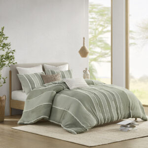 Shay 3 Piece Striped Cotton Duvet Cover Set from INK+IVY in  Sage. Shay 3 Piece Striped Cotton Duvet Cover Set from INK+IVY in  Sage. Shay 3 Piece Striped Cotton Duvet Cover Set from INK+IVY in  Sage. Shay 3 Piece Striped Cotton Duvet Cover Set from INK+IVY in  Sage. Shay 3 Piece Striped Cotton Duvet Cover Set from INK+IVY in  Sage.