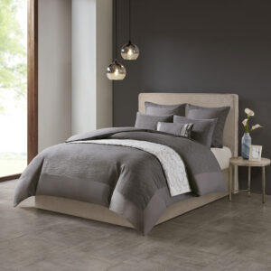 Hanae Cotton Blend Yarn Dyed 3 Piece Duvet Cover Set from N Natori in  Grey. Hanae Cotton Blend Yarn Dyed 3 Piece Duvet Cover Set from N Natori in  Grey. Hanae Cotton Blend Yarn Dyed 3 Piece Duvet Cover Set from N Natori in  Grey. Hanae Cotton Blend Yarn Dyed 3 Piece Duvet Cover Set from N Natori in  Grey. Hanae Cotton Blend Yarn Dyed 3 Piece Duvet Cover Set from N Natori in  Grey.
