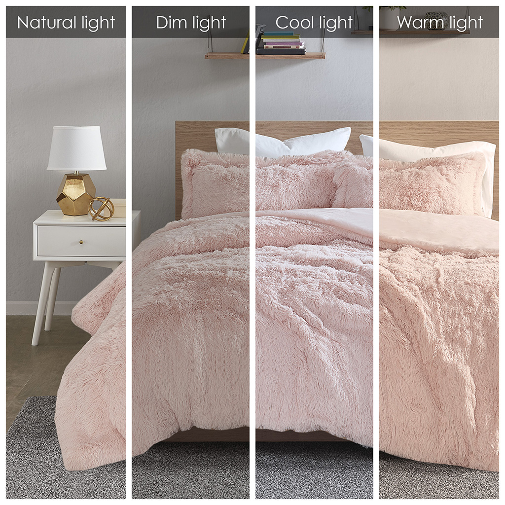 Malea Shaggy Fur Duvet Cover Set
