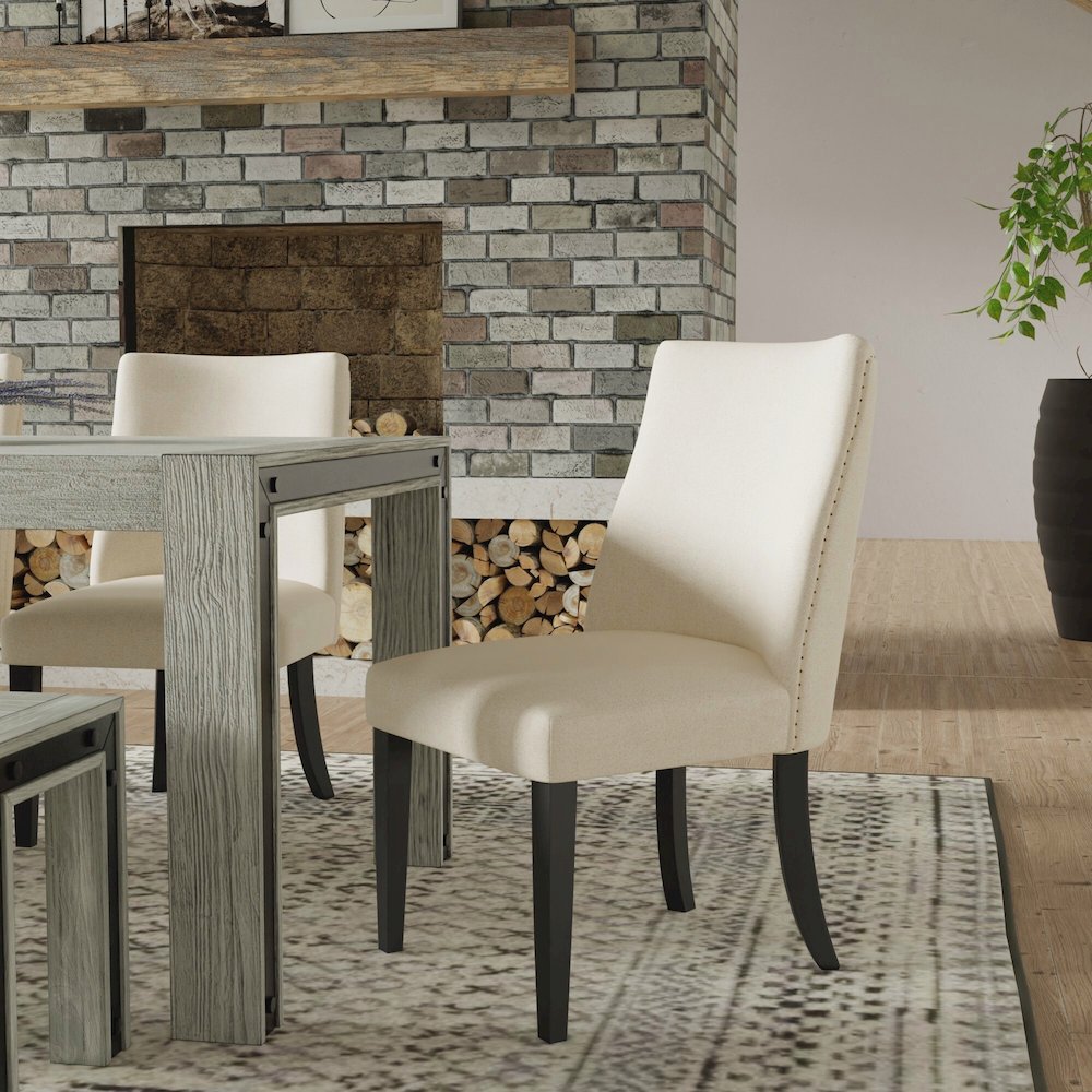 Live Edge Set of 2 Upholstered Parson Chairs