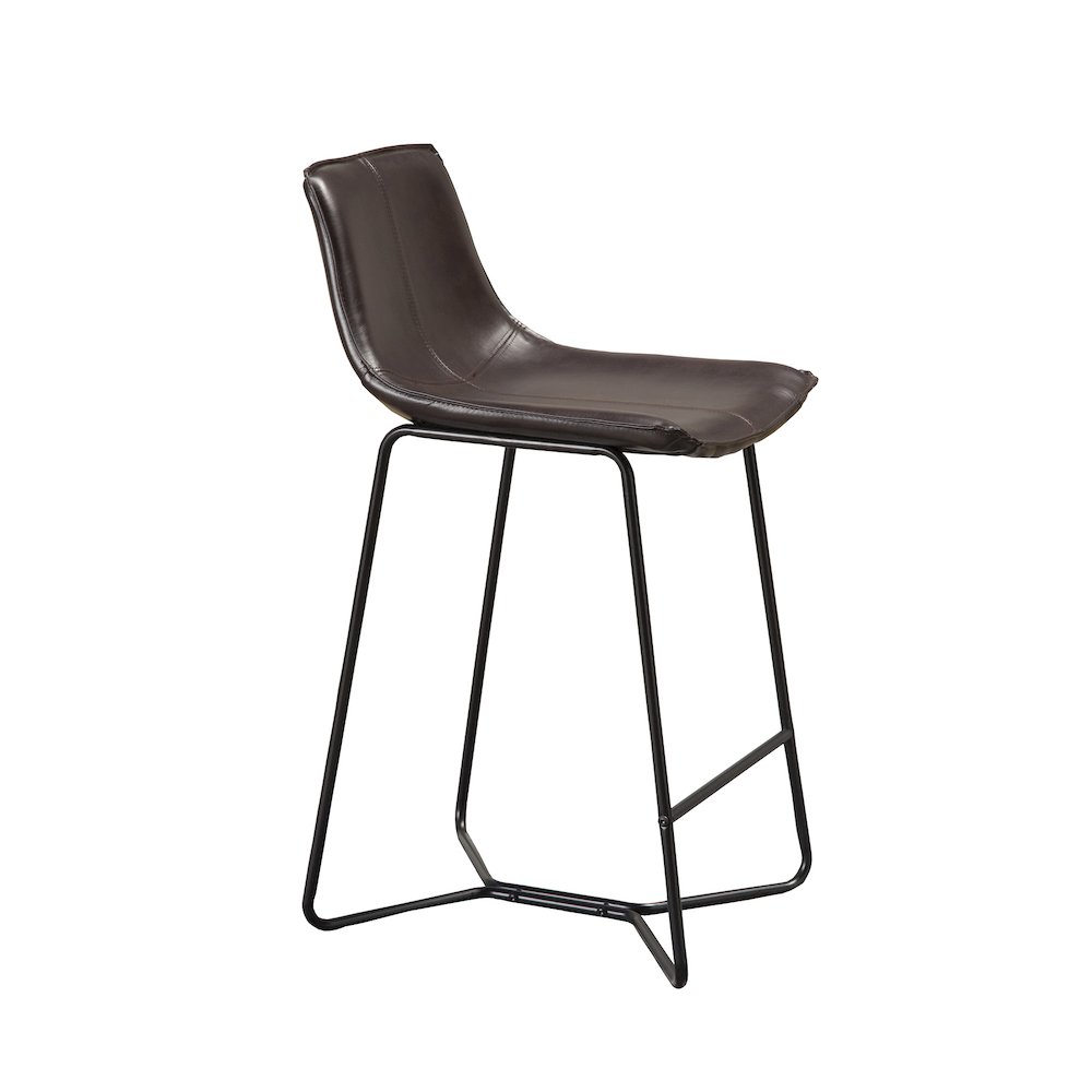 Live Edge Set of 2 Bonded Leather Pub Chairs